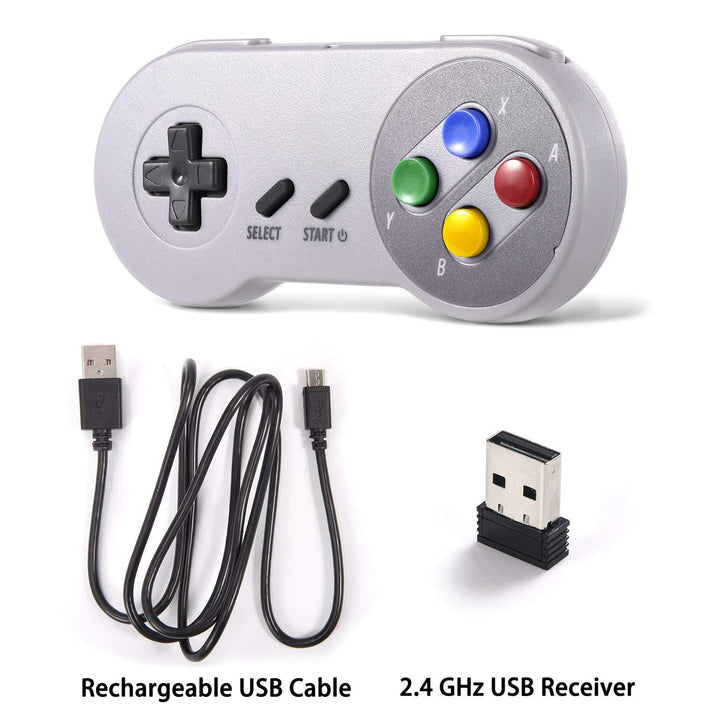miadore Wireless USB Controller für SNES Emulator, 2 Pack 2.4G USB Gamepad Joystick SNES Game Contro