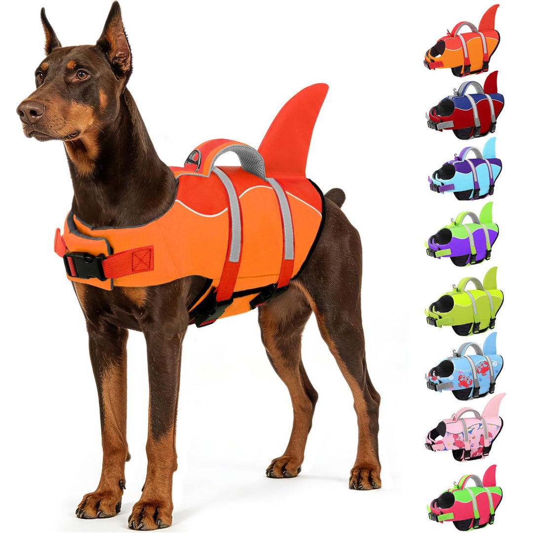 AOFITEE Hunde Schwimmweste Klein Hai Hundeschwimmweste mit Griff, XS Orange XS, Orange XS