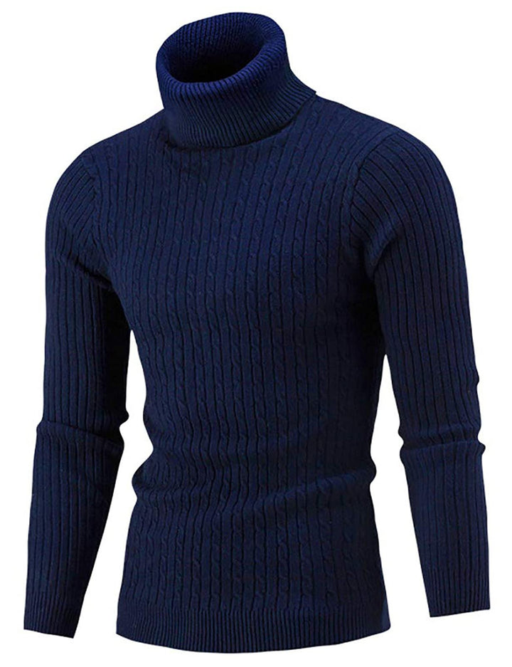 AIDEAONE Rollkragenpullover Herren Stehkragenpullover Winter Pullover Rollkragenstrickpullover Rollk