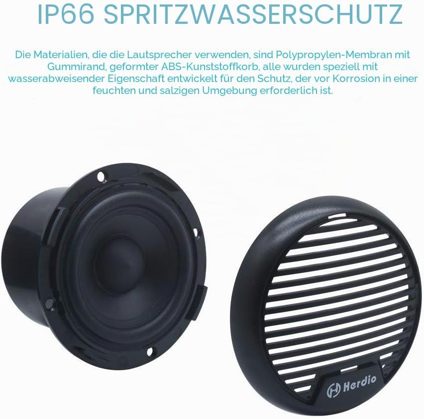 Herdio 7,6 cm Heavy Duty wasserdichte Motorrad Lautsprecher Wasserdicht Marine Lautsprecher für Boot