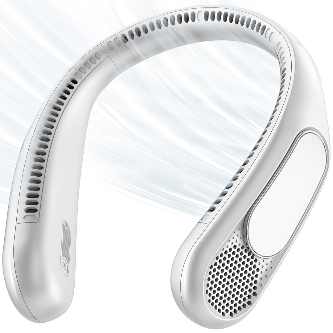 anysun Nackenventilator, USB Ventilator mit 66 Luftauslässe, 360° Luftstrom, 4 Stufen, 6000mAh USB W