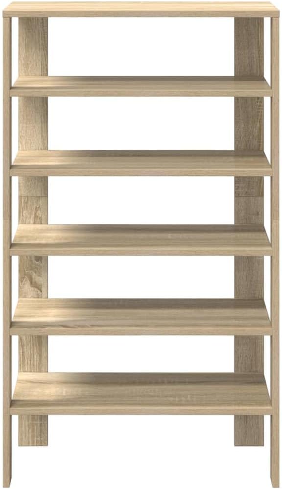 Schuhregal Sonoma-Eiche 61x32x105 cm Holzwerkstoff Stauraum Organizer Platzsparend für Flur und Diel