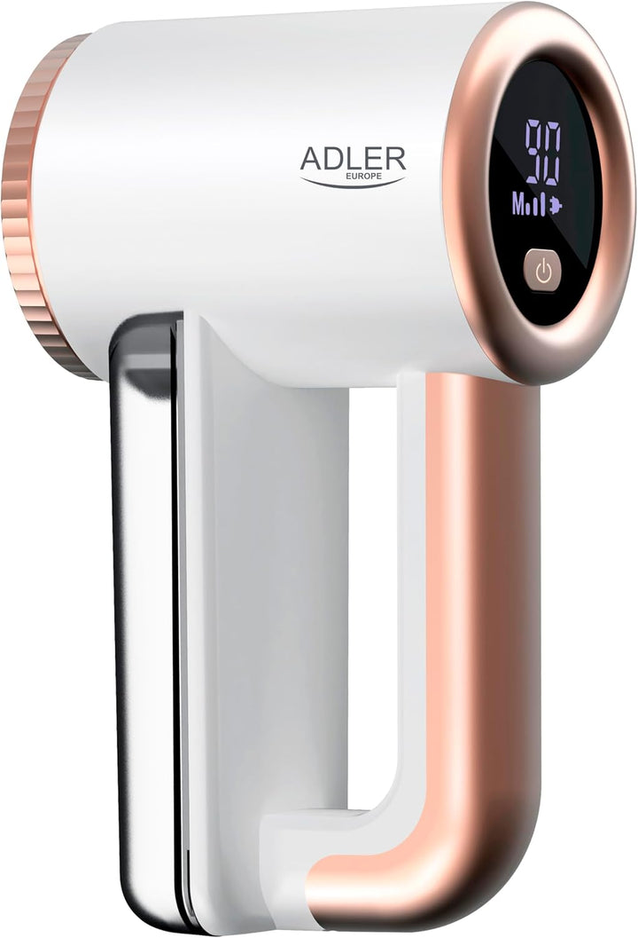 ADLER EUROPE AD 9617 Fusselentferner mit LCD-Display – 3 Geschwindigkeiten, Wiederaufladbarer 3,7V 2