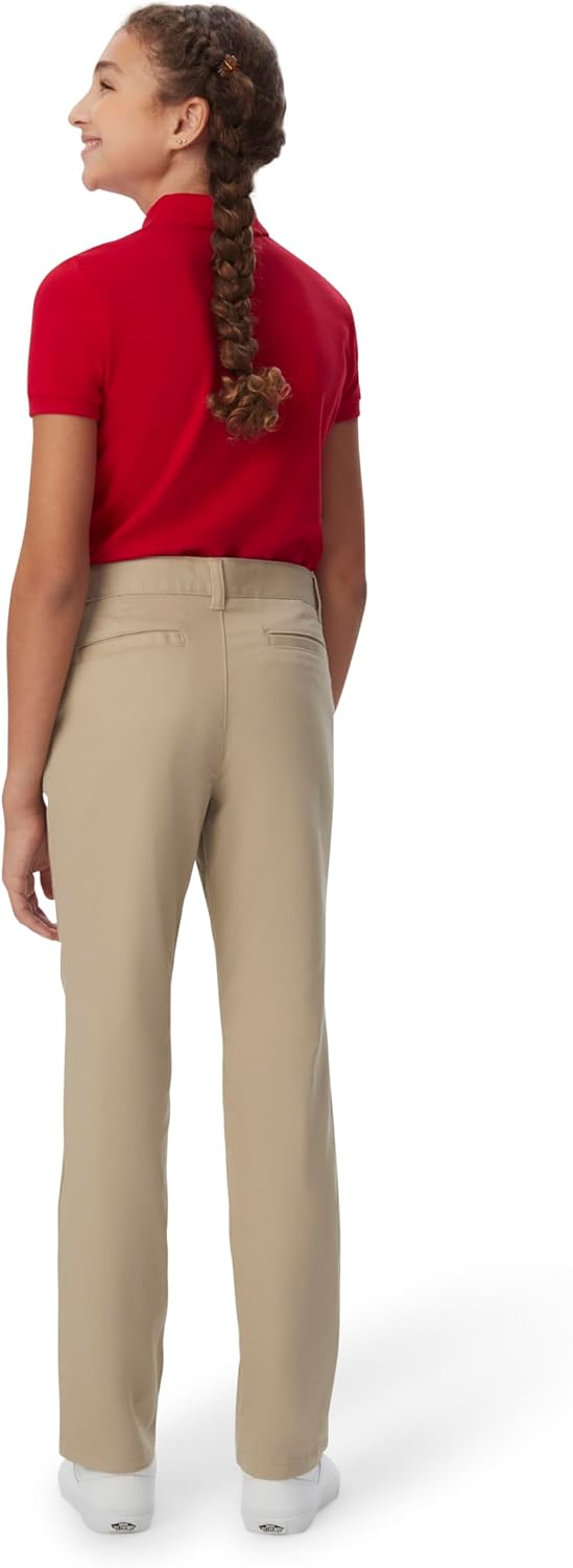 French Toast Mädchen Adjustable Waist Stretch Twill Straight Leg Pant (Standard &amp; Plus) Hose 5 Khaki