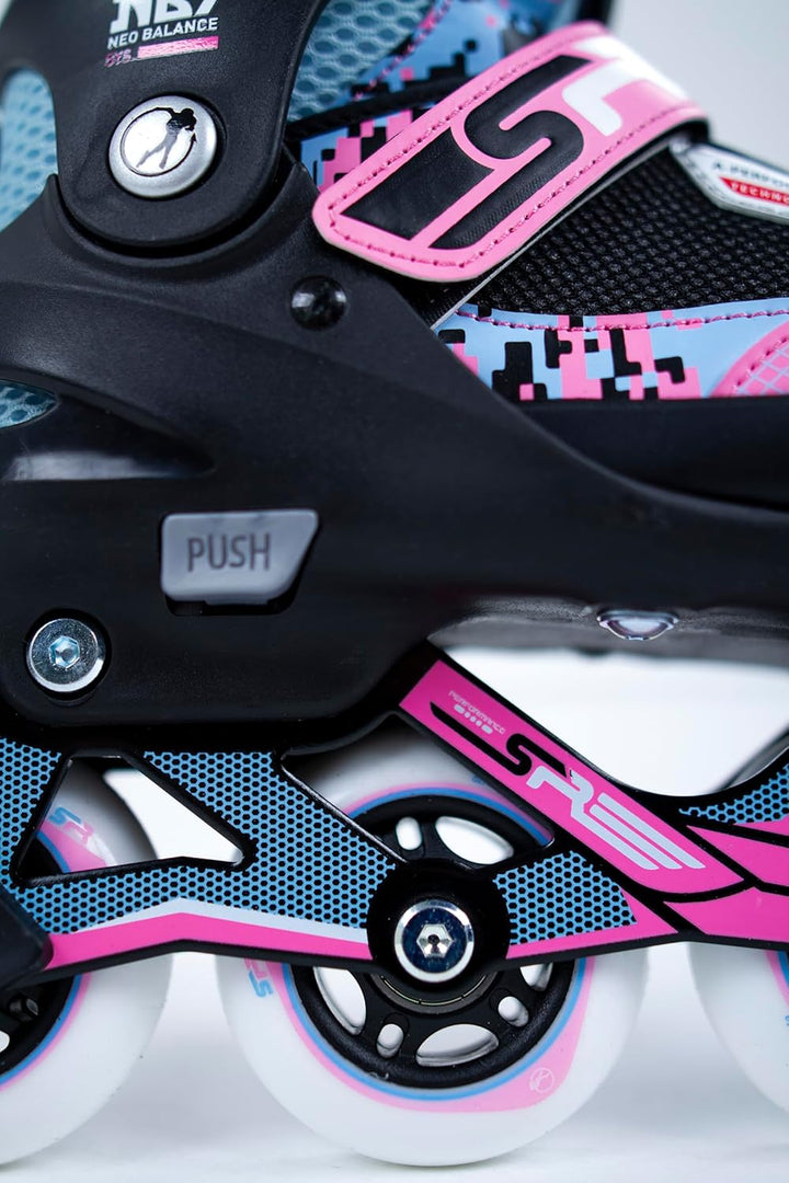 SFR Pixel Inlineskates für Mädchen (Blau – 37 – 40,5 EU)
