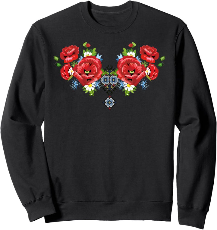 Damen Vyshyvanka Ukrainischer Druck Sweatshirt