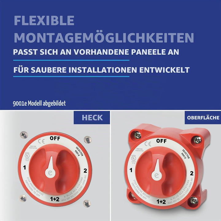 Blue Sea Systems 9001E e-Series Batterieschalter, Selector 4 Positionen, rot Selector 4 Pos., Select