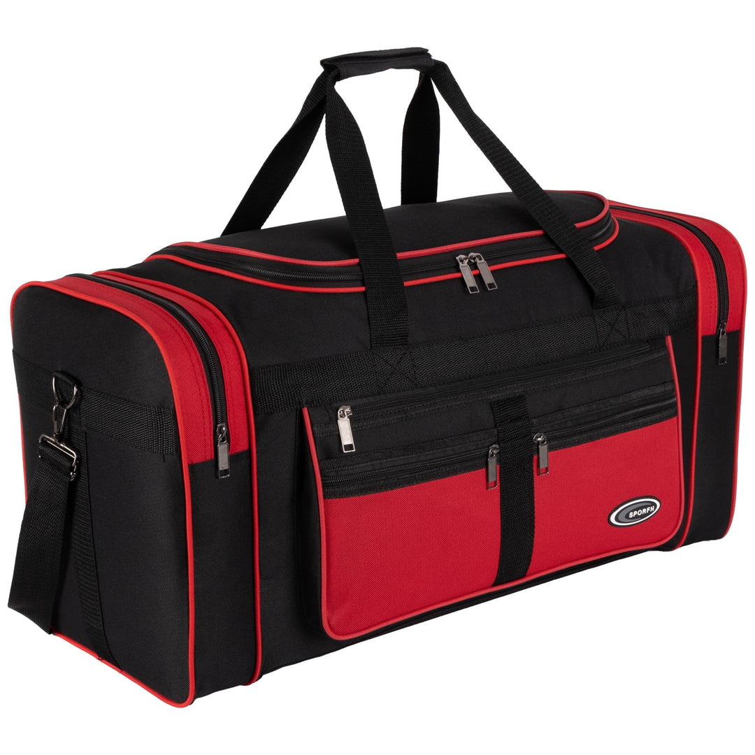 Sporttasche, Reisetasche und Fitnesstasche für Damen und Herren- Tainingstasche, Gym Bag (Rot, L 73