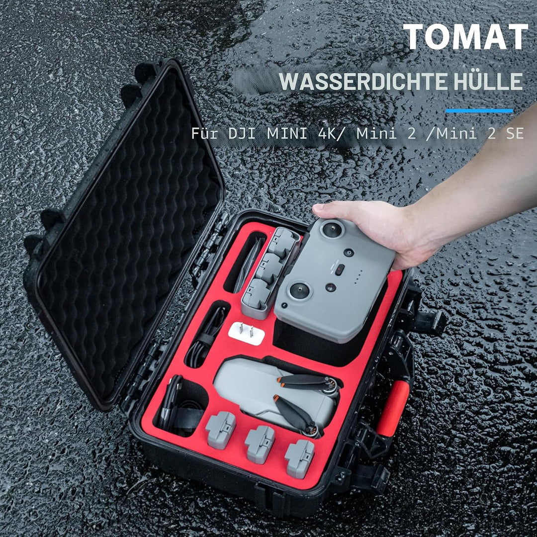 Tomat Wasserdichter Hartschalenkoffer für DJI Mini 4K Drone Fly More Combo