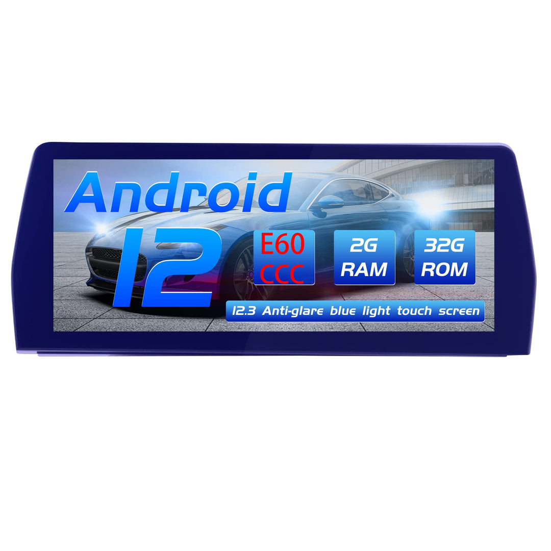 AneQu 12.3" Auto Stereo Android 12 für BMW 5er E60 2005-2008 CCC System Octa-Core 32GB ROM Auto Mult