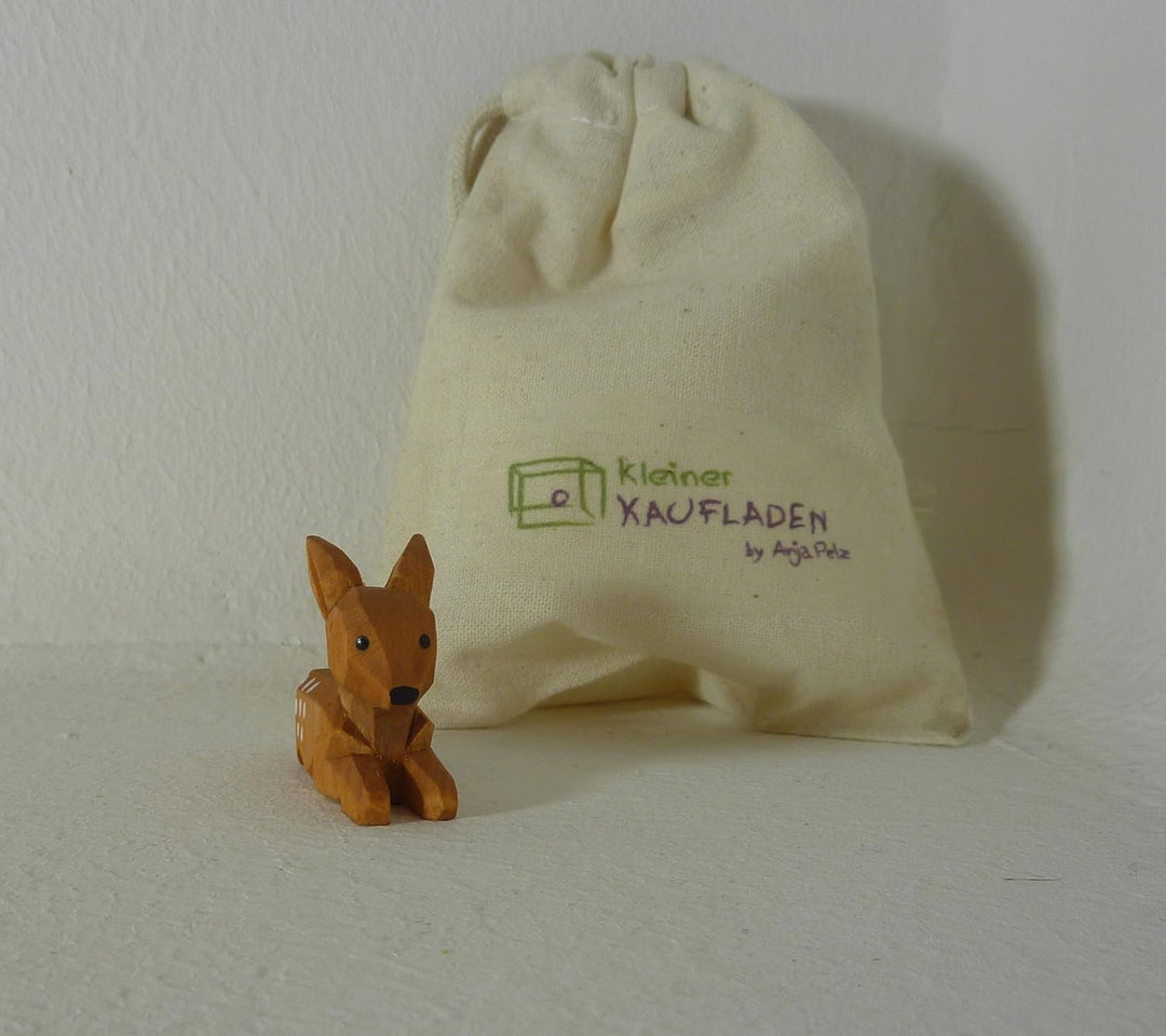 Kitz liegend von Lotte Sievers-Hahn 2,5 cm mit Baumwollbeutel Krippenfigur