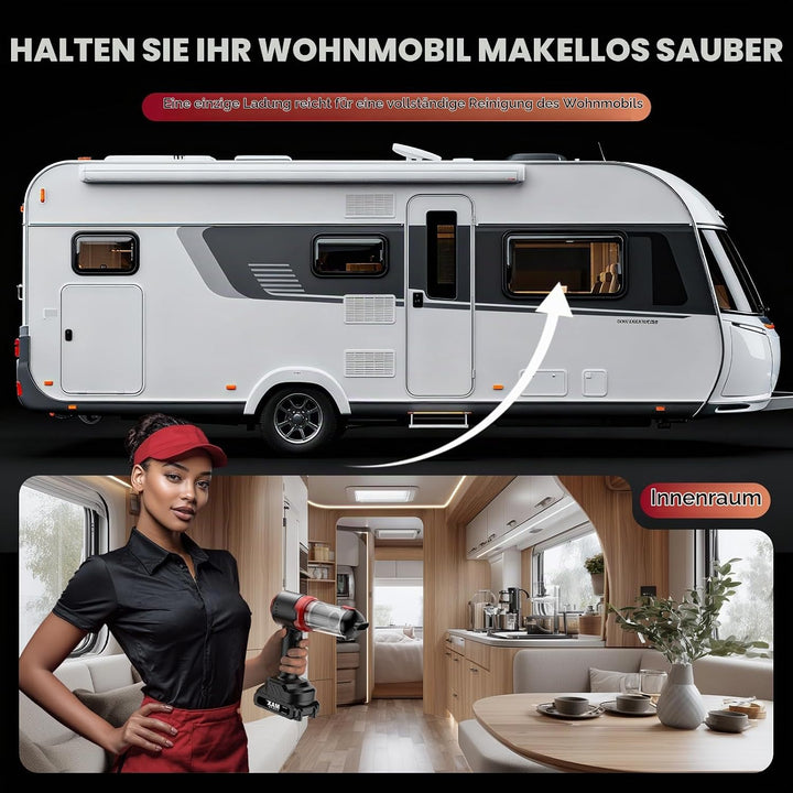 KITBEZN Handstaubsauger Akku, 28000PA Auto Staubsauger Kabellos, Schwarz, Schwarz