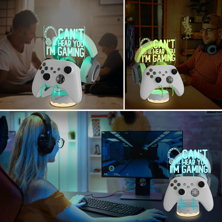 Ammonite Kopfhörer Controller Ständer Light up, 16 Farben 3D LED Lichter Headset Gamepad Halter, Gam