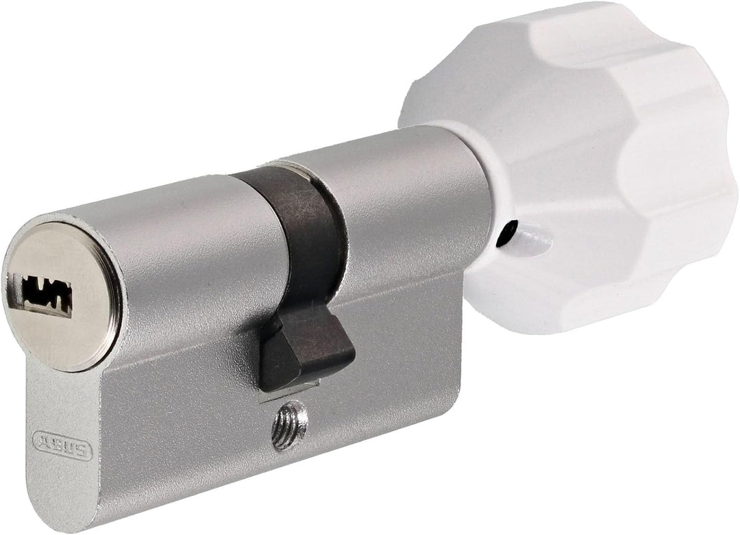 ToniTec Knaufzylinder TEC440 by ABUS Schliesszylinder mit EasyTurn grosser Knauf weiss Zylinderschlo