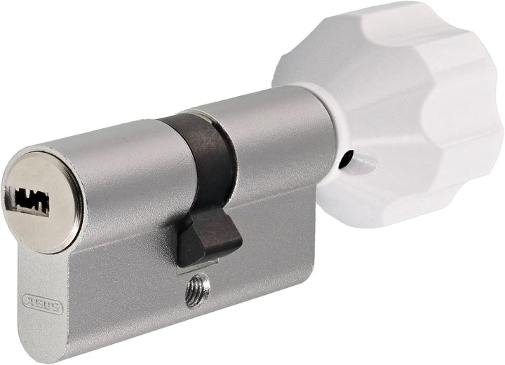 ToniTec Knaufzylinder TEC440 by ABUS Schliesszylinder mit EasyTurn grosser Knauf weiss Zylinderschlo