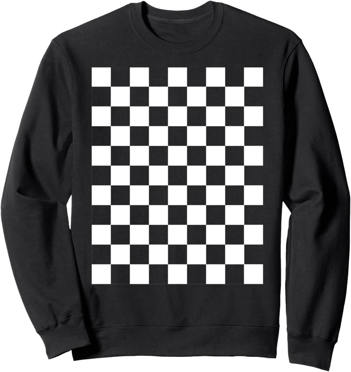 Klassisches weisses kariertes Muster-Schachbrett-Design Sweatshirt