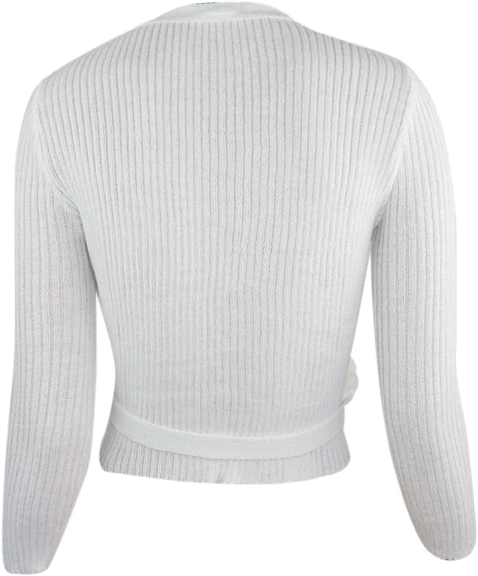 Intermezzo Damen Ballett Wickeljacke/Weste 6811 Jersey Elipor - Made in Spain M Weiss, M Wei&amp;