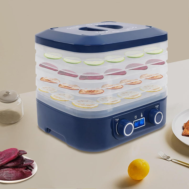 Dörrautomat 5 Etagen, 160W Lebensmittel-Dehydrator mit 35-70℃ und 48h Timer