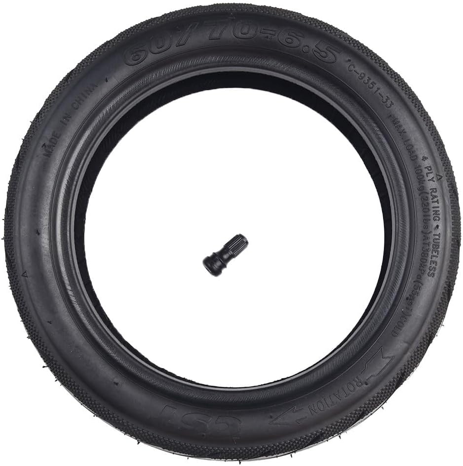 CST Schlauchlosreifen 60/70-6.5 Selbstheilender Reifen 60/70-6.5 Schlauchlosreifen Schwarzer Gummire