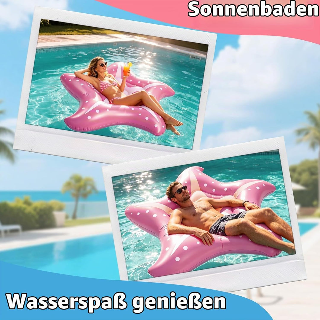 Luftmatratze Pool Seestern 150cm Hängematte Pool Spielzeug für Wasser | Schwimmtier Luftmatratze Was