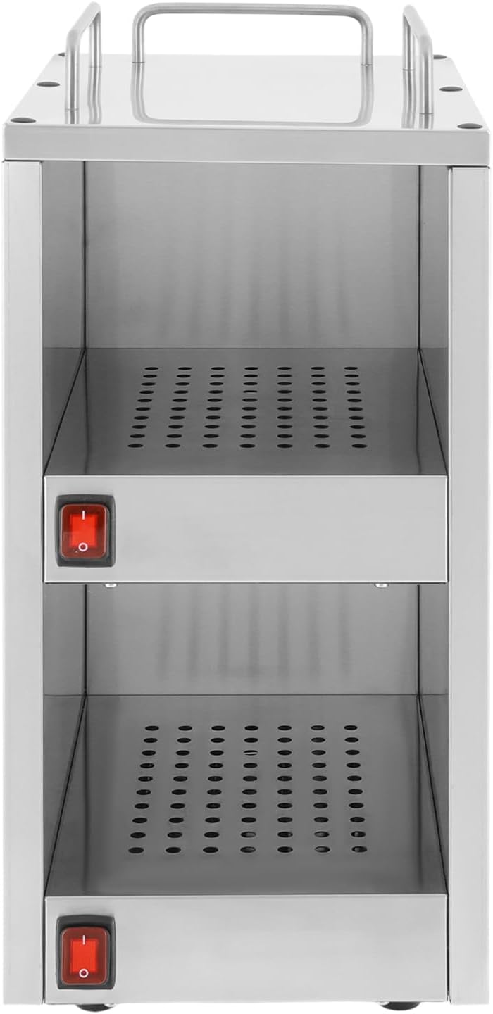 Edelstahl Gastro Tellerwärmer Tassenwärmer 2 Fächer Wärmeschrank Konstante Wärme Schrank 75℃ Geschir