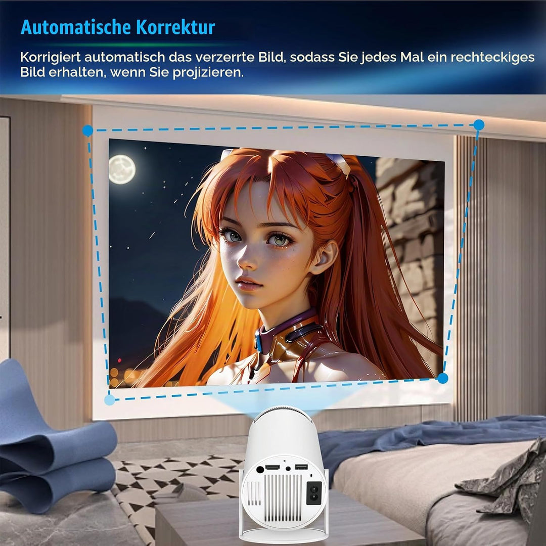 WOOPKER Beamer 4K Heimkino Mini HD Projektor Kurzdistanz, WiFi6 und Bluetooth 5.0 mit Android OS 11.