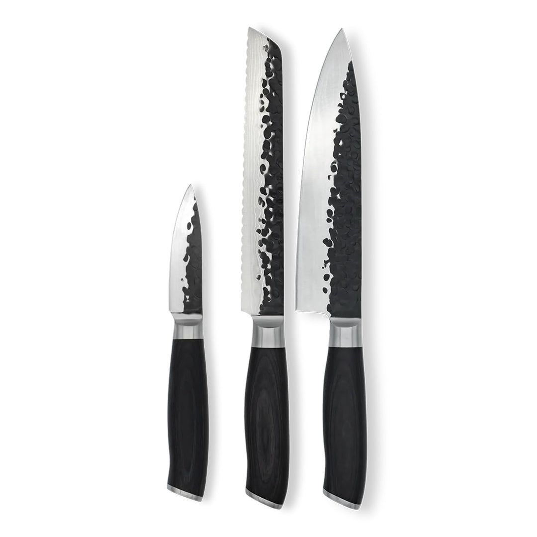 FIVI Messer Set 3-teilig ROLF, BERND, LUCA | Scharfes Küchenmesser Set aus deutschem Edelstahl mit H