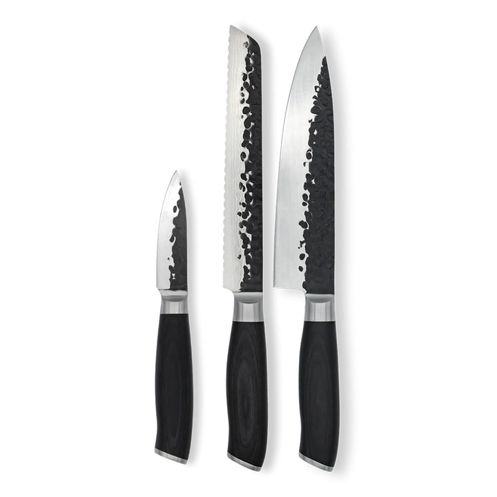 FIVI Messer Set 3-teilig ROLF, BERND, LUCA | Scharfes Küchenmesser Set aus deutschem Edelstahl mit H