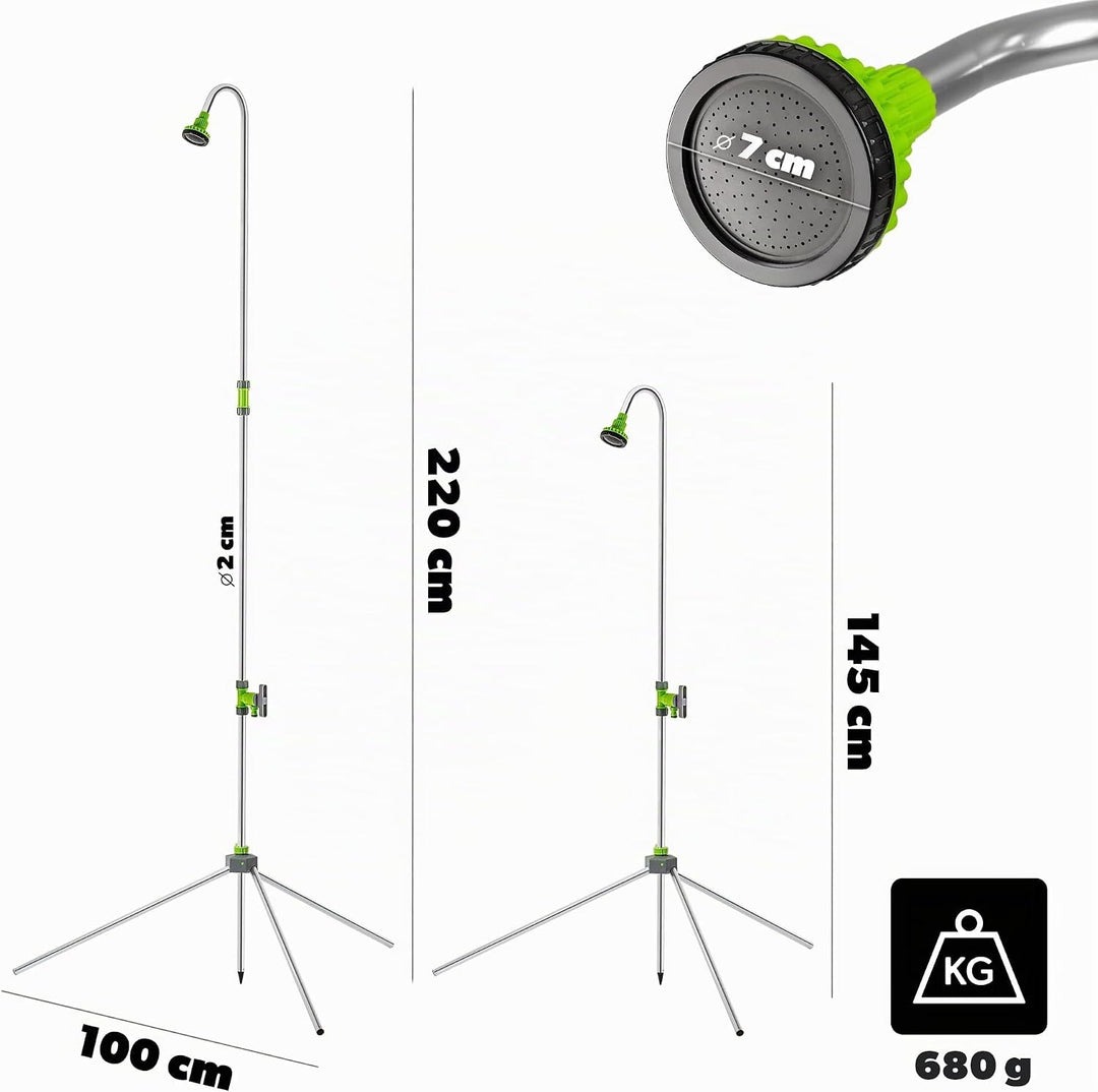 KADAX Gartendusche mit Verstellbarer Höhe, Aussendusche mit 1/2 Zoll Anschluss für Gartenschlauch, C