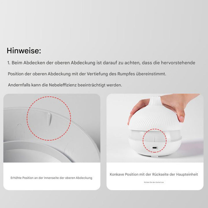 Duftöl Diffuser,USB Steckdosenbetrieb Leise mit Timer | Elektrischer Aroma Diffusor mit Nebel und Lu