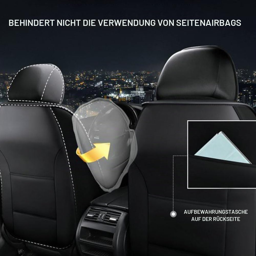 Chifeng Universal Autositzbezüge Auto Vordersitz 2 Stück Set wasserdicht PU Leder Autositzbezüge Fit