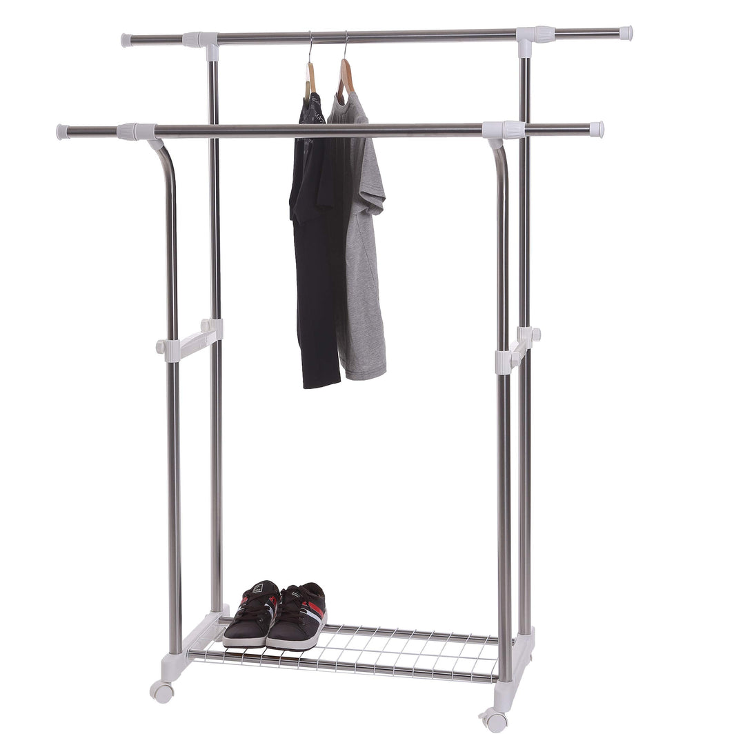 Hyfive Doppelkleider Kleiderstange ausziehbare Garderobe verstellbar