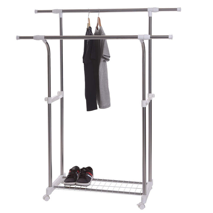 Hyfive Doppelkleider Kleiderstange ausziehbare Garderobe verstellbar