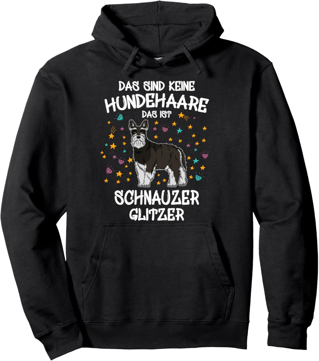 Schnauzer Glitzer Hundehalter Geschenk Gassi Fun Hunde Pullover Hoodie
