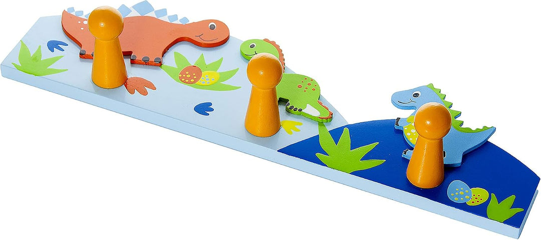 Kinder Kleiderhaken Garderobenhaken Wandhakenin Blau Dinosaurier für Jungen Kinderzimmer