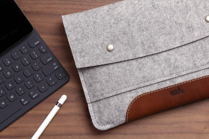 Pack &amp; Smooch Für iPad Pro 10.5"/ iPad 10.2" Hülle Sleeve Case 100% Wollfilz Pflanzlich Gegerbtes Le