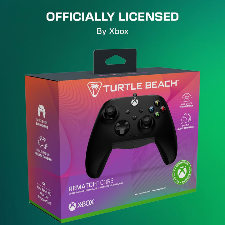 Turtle Beach Rematch Core Schwarz Wired Gaming Controller – Lizenziert für Xbox Series X und S, Xbox