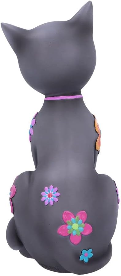 Nemesis Now Hippy Kitty 26 cm, Harz, schwarz, Hippie-Kätzchen, Hippie-Kitty-Figur, spirituelles Gesc