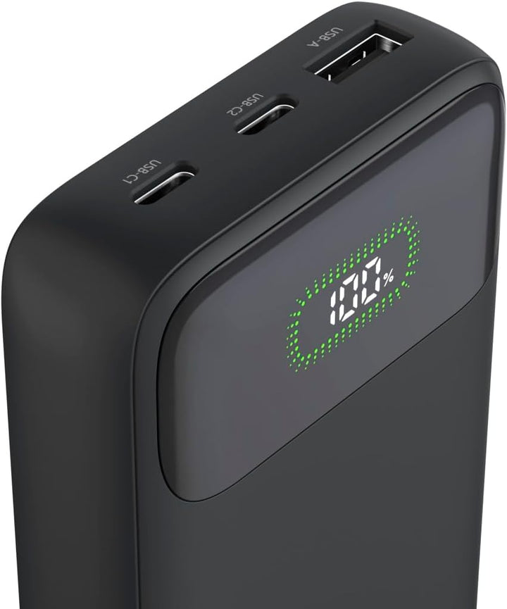 Hama Power Pack 10.000 mAh (Schnellladefunktion, 20 W, externer Akku für 3 Geräte 2X USB-C, 1x USB-A