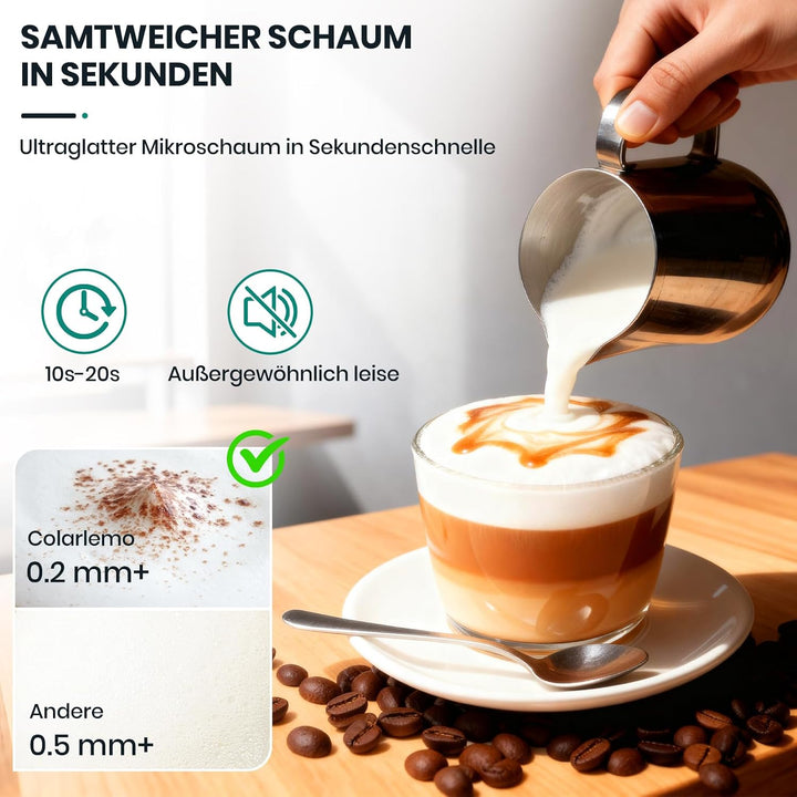Milchaufschäumer Elektrisch mit 3 Quirl USB-C Wiederaufladbar Milchschäumer Schwarz ohne Ständer, Sc
