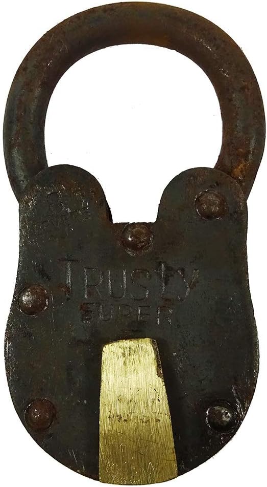 Vorhängeschloss Vintage 2 Schlüssel Nostalgie Eisen Weinkeller Antik-Stil