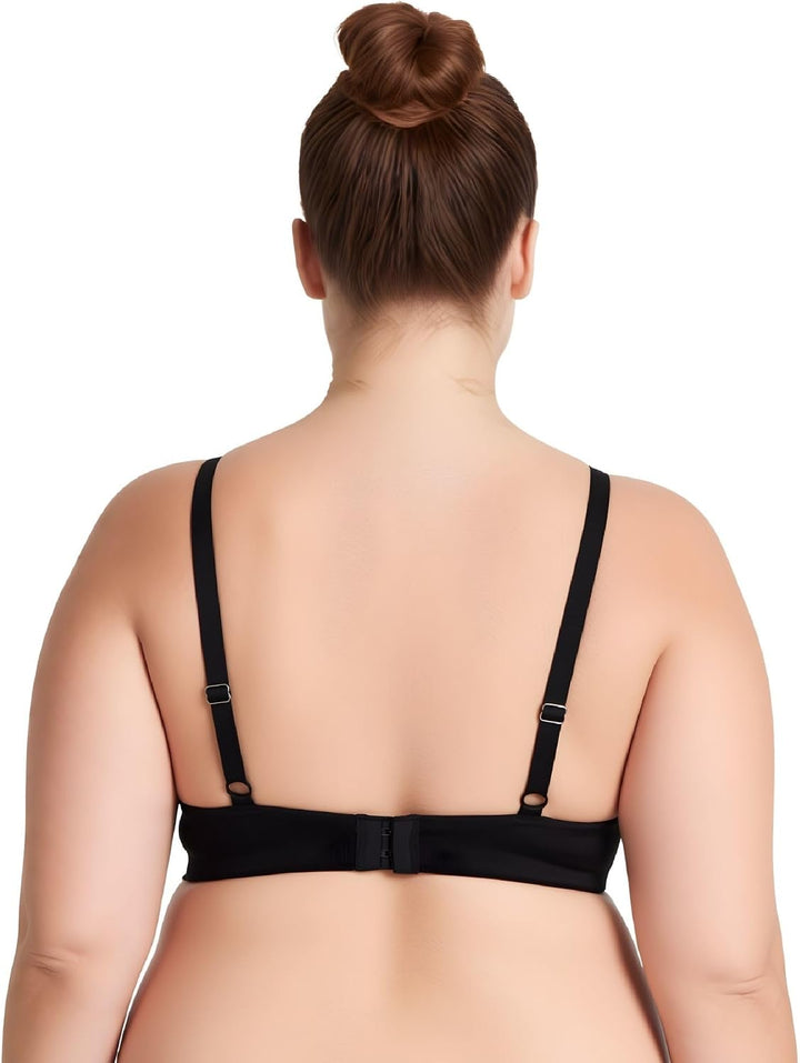 Curve Muse Damen Übergrösse +1,5 Tassen Bügel Spitzen-BHS 105B Schwarz,rot(2er Pack), 105B Schwarz,r