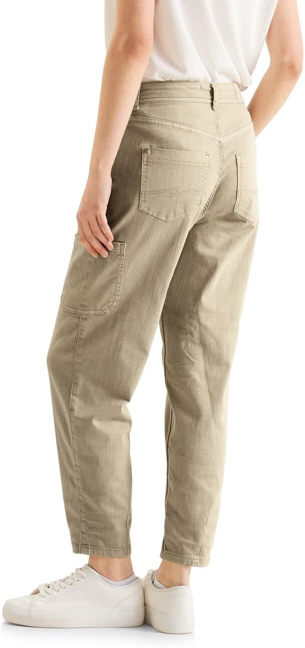 Street One Damen Cargohose 26W / 28L Smooth Sand Washed, 26W / 28L Smooth Sand Washed