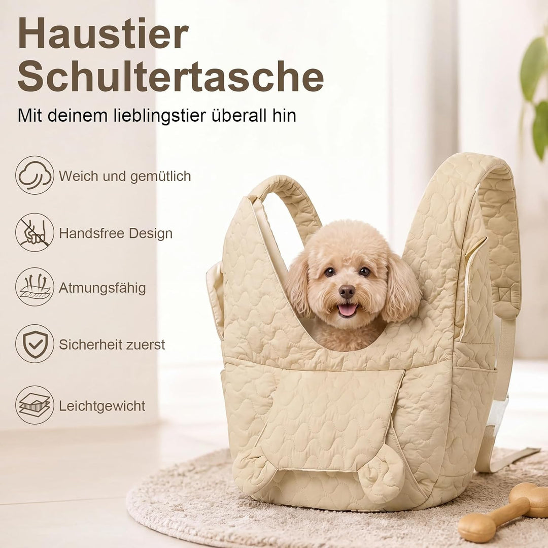 Hundetragetasche Bis 10 Kg, Freihändige Front Hunderucksack mit Verstellbarem Gurt, Bequeme Hunde Tr