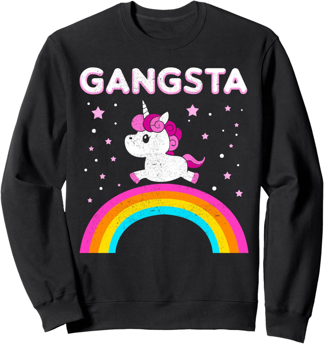 Einhorn – niedliches Einhorn-Design – Gansta Sweatshirt