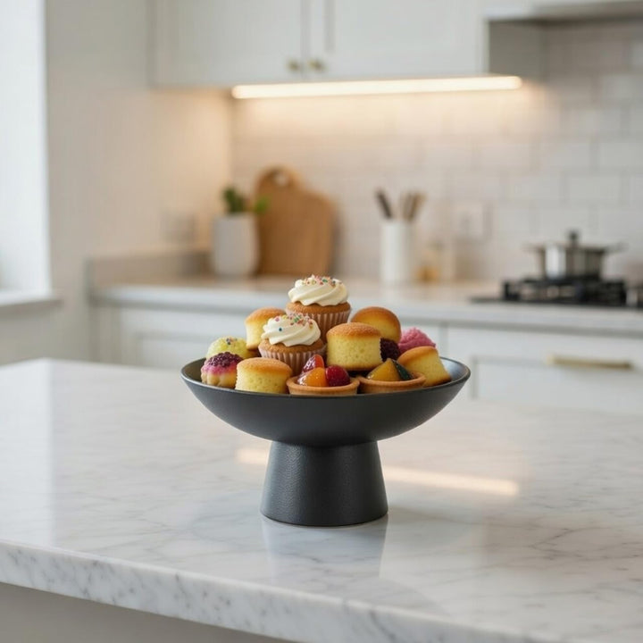 Cabilock Keramik Obstschale Mit Fuss 5.91 Zoll Hohe Etagere Für Küche Snack Dessert Servierplatte Mo