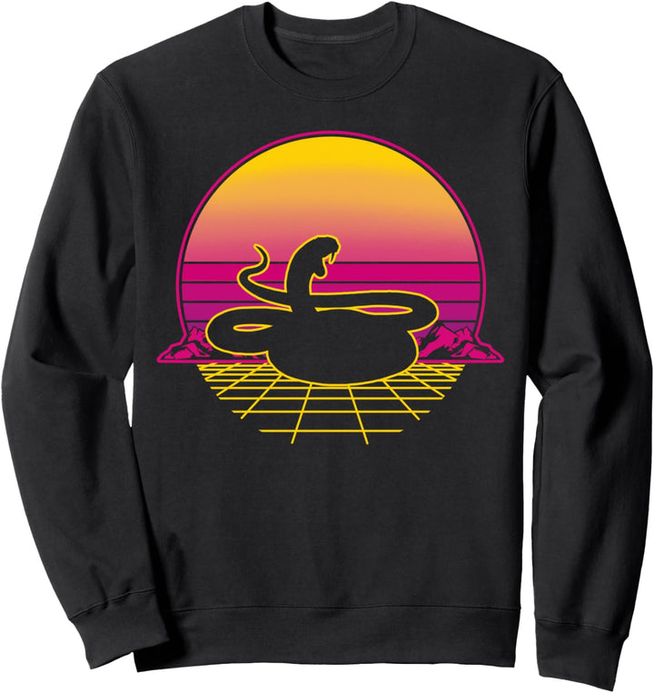 Schlange Reptil Terrarium Zoo Retro Vintage Sunset Geschenk Sweatshirt