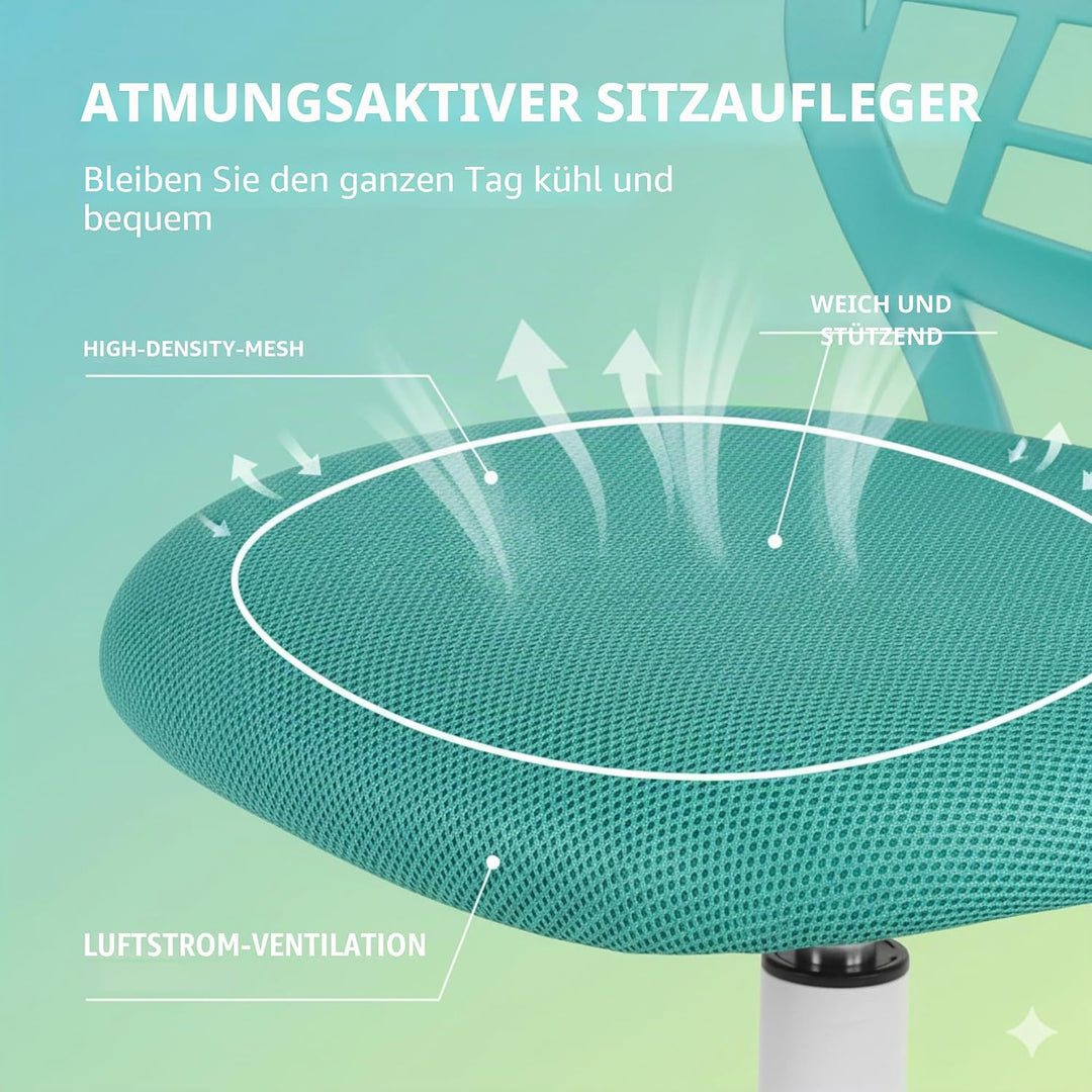 FurnitureR Bürostuhl Schreibtischstuhl Höhenverstellbar Stoffsitz Ergonomischer Arbeitsstuhl ohne Ar