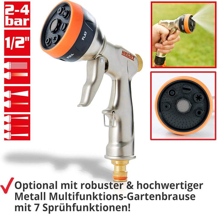 HECHT Automatik Wand Schlauchtrommel – mit 20m+2 oder 30m+2 Gartenschlauch – Inkl. Wandhalterung Sch