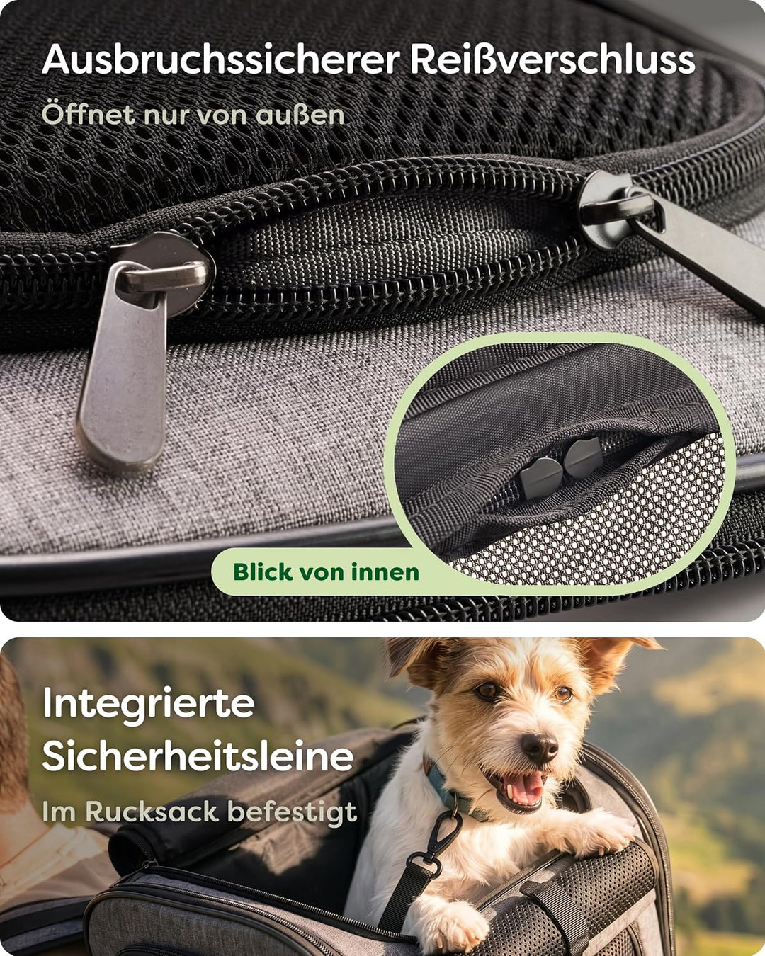 Knupis Katzenrucksack &amp; Hunderucksack bis 7kg - Leicht - Hellgrau, Hellgrau